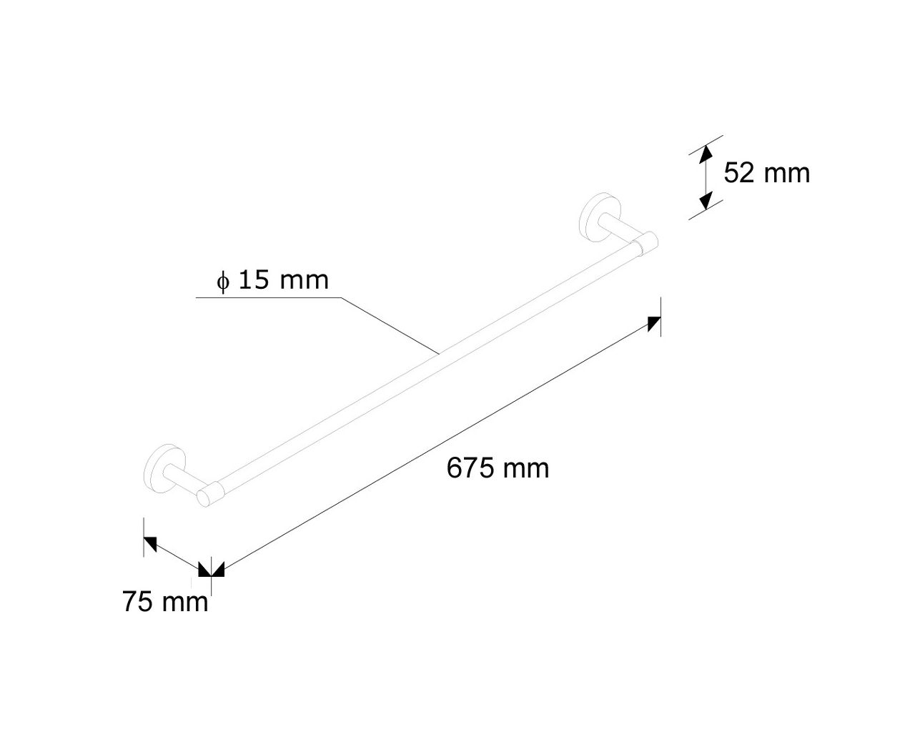 MHW01 Вешалка для полотенец L600 Merida  - Вид №1