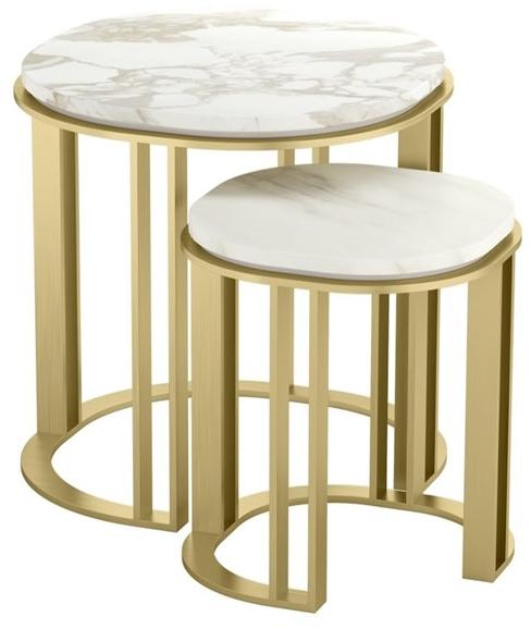 FRATO Квадратный журнальный столик из латуни и камня sun-id-1507216 - Вид №1