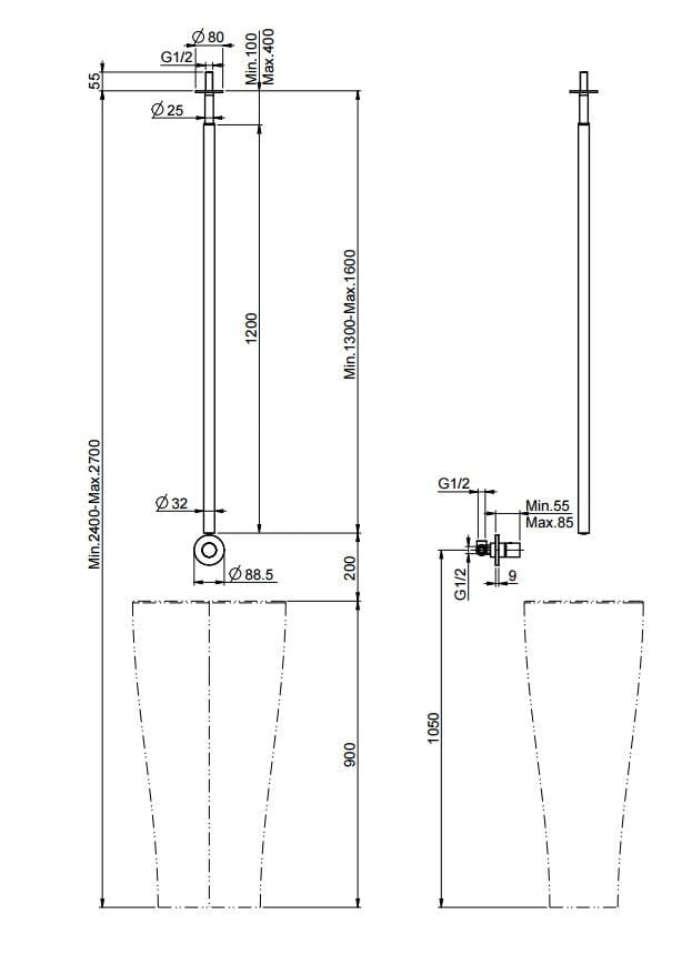 Потолочный смеситель для раковины FIMA CARLO FRATTINI Nomos GO ARCH-00133698 - Вид №3