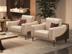 Тканевое кресло с подлокотниками