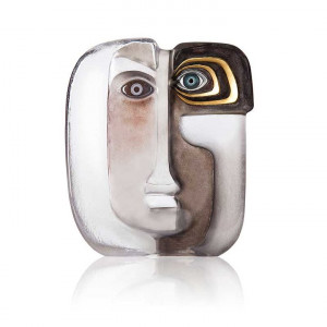 65874 Скульптура "Маска Идео", серая/золотая, 260/300 мм Maleras