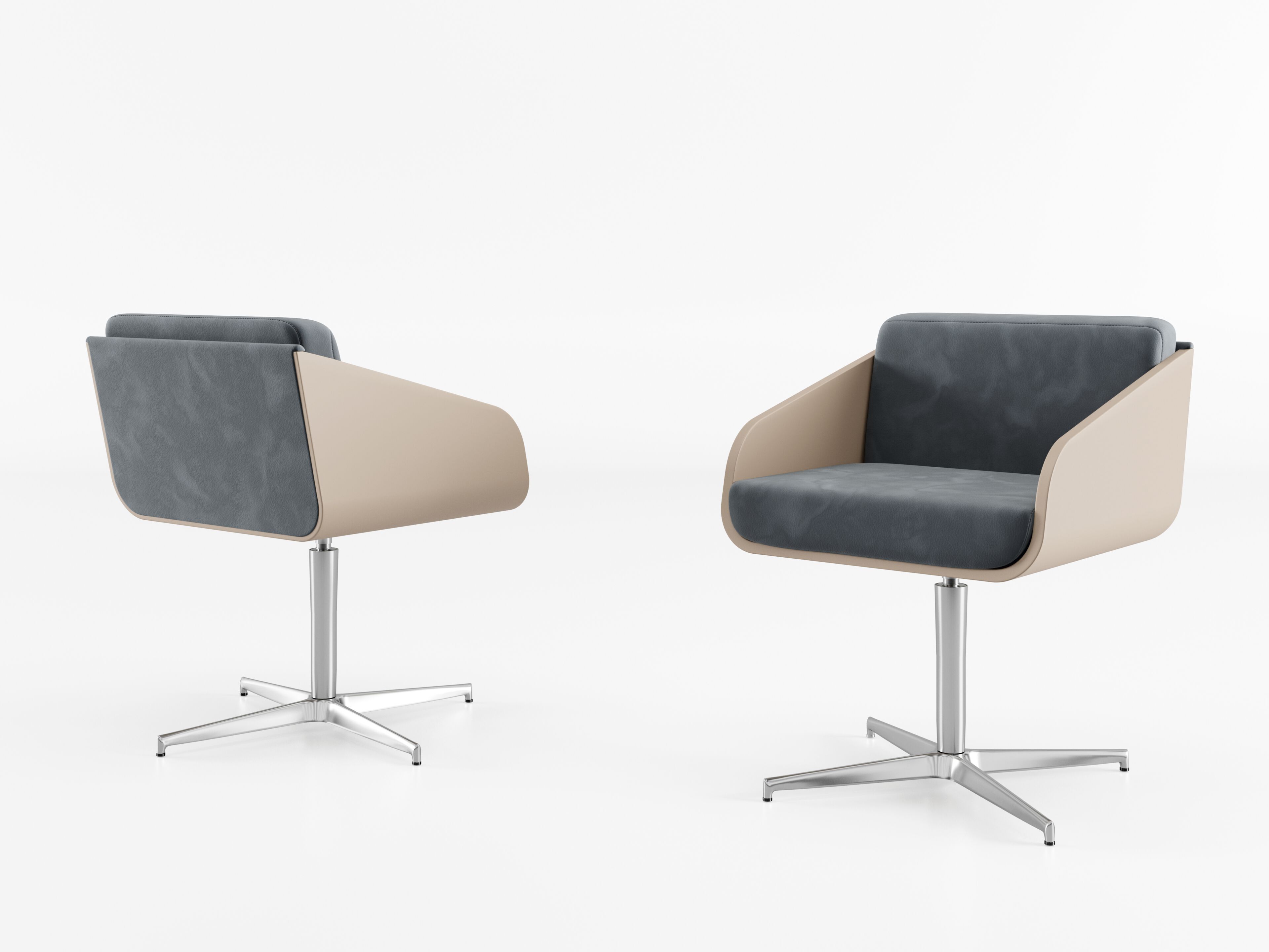 Кожаный поворотный стул с подлокотниками Bizzotto Italia ARCH-00139569