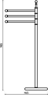 FS615 Стойка напольная с 3 полотенцедержателями bagno&associati Complementi Bagno & Associati - Вид №1
