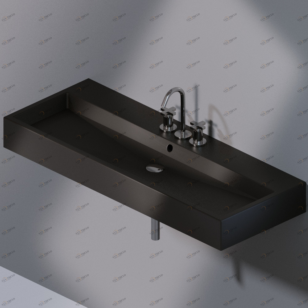 L279T1R3V4.105 Подвесная раковина настенная прямоугольная A. e T. Italia Tank черная AeT ITALIA