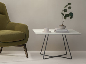 Квадратный журнальный столик с керамогранитом