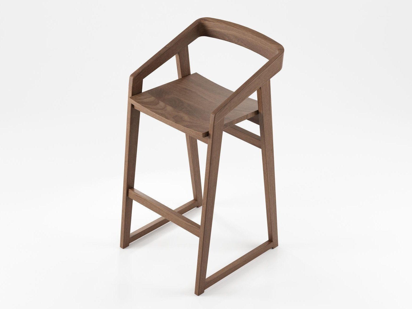 Твердый деревянный барный стул с подставкой для ног KARPENTER Experience ARCH-00141357 - Вид №9