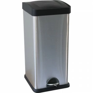 KIM704 Урна с педалью для сортировки мусора, однокамерная, 30 л, матовая сталь Merida