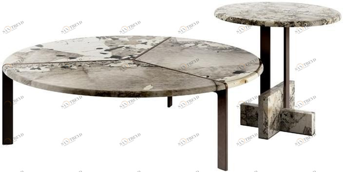 Tacchini Круглый журнальный столик из мрамора sun-id-1451253