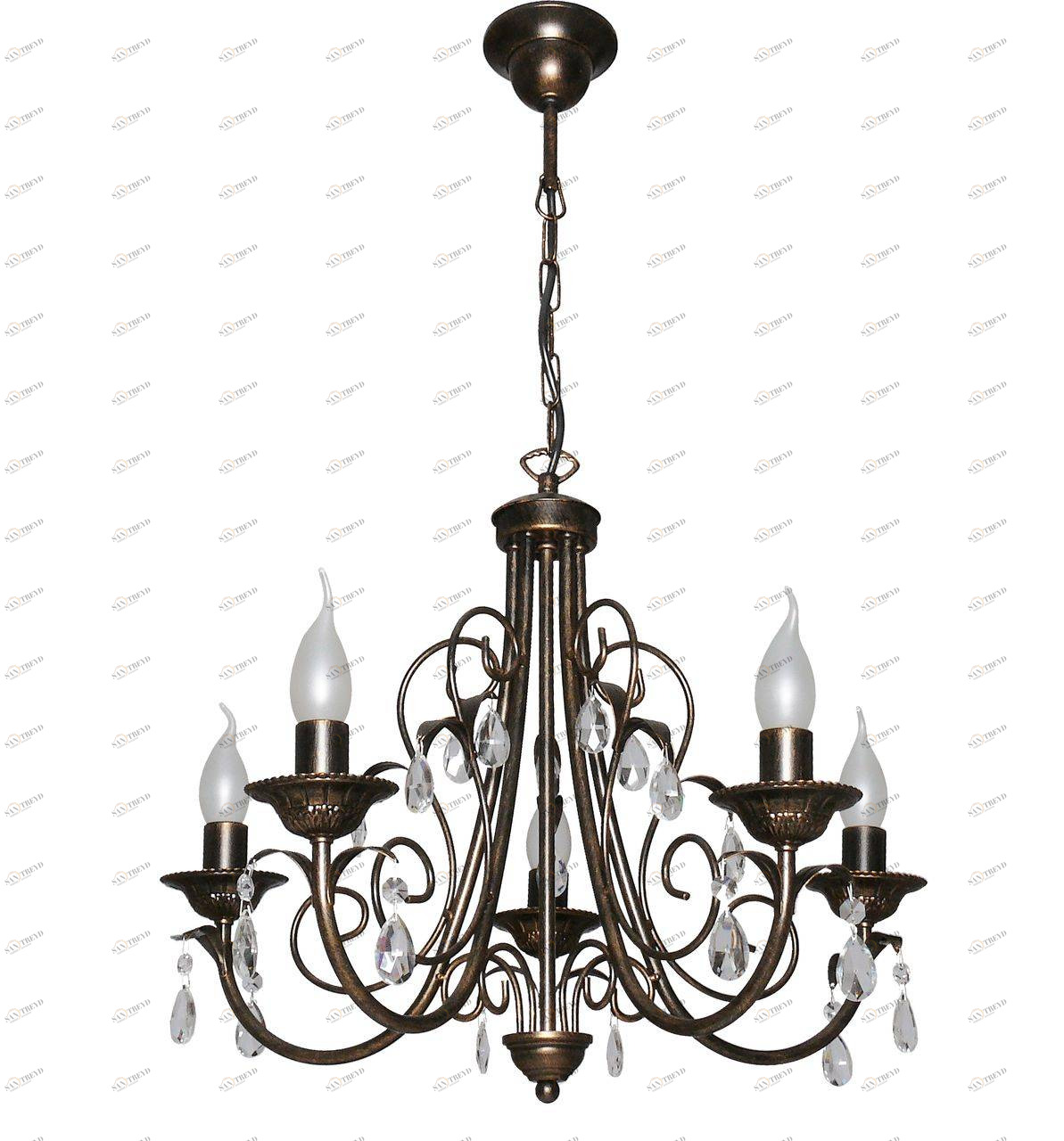 Люстра дизайнерская Chat бежевая, коричневая 10003-5L SUPERNW СВЕЧИ 056740 Бежевый 