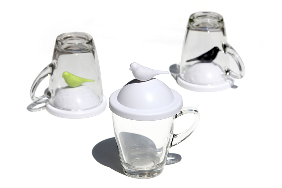 QL10300-WH-WH Чашка с крышкой sparrow, белая Qualy  - Вид №5