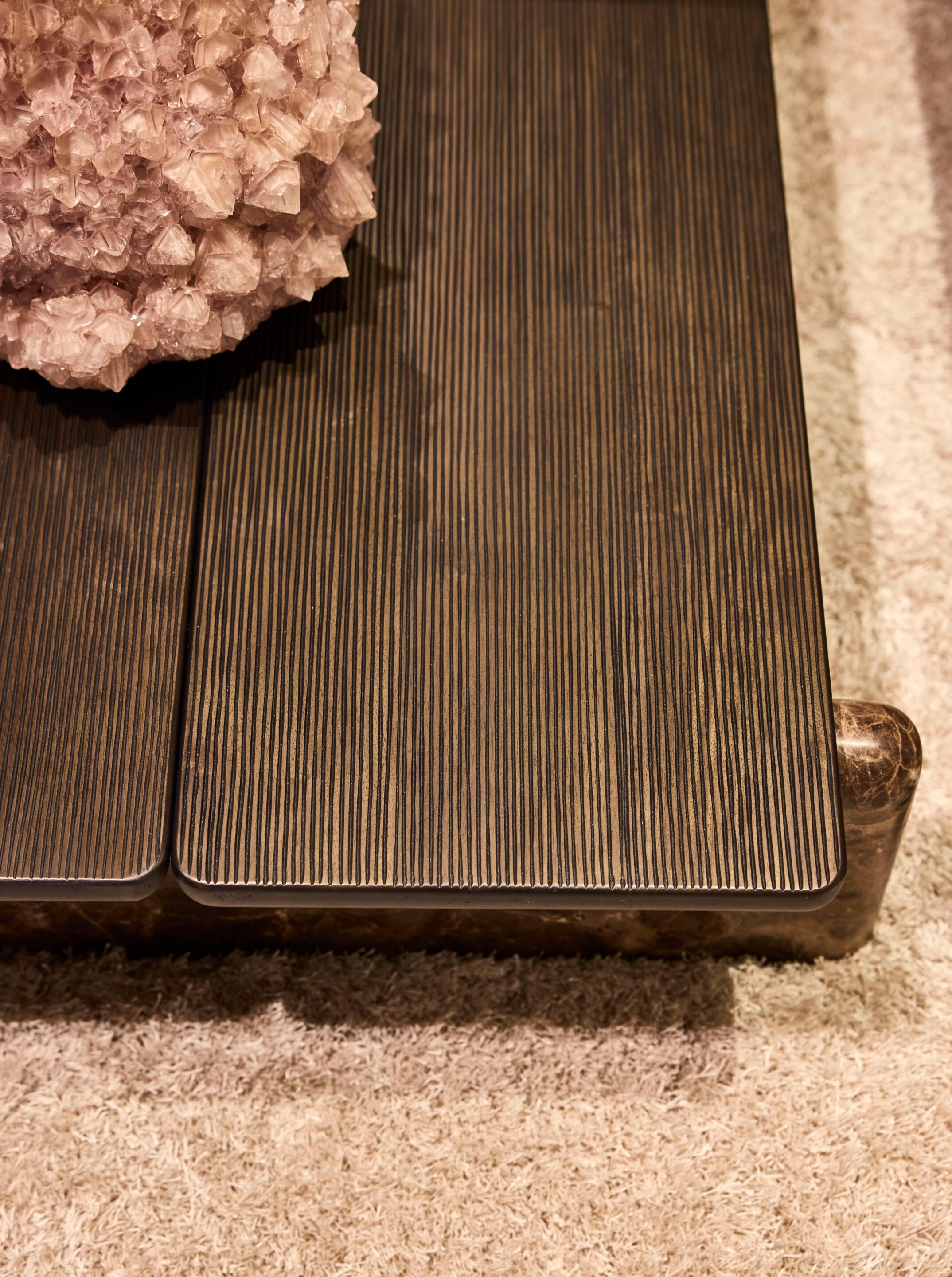 Низкий квадратный стол из дерева и мрамора Dark Emperador Linteloo FORMA ARCH-00089063 - Вид №1