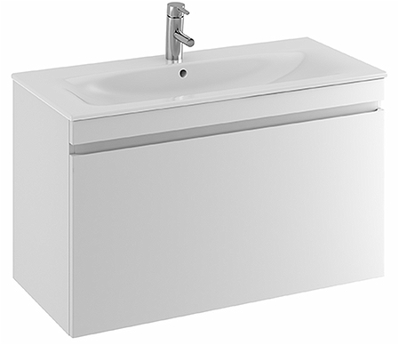 42391 IFO Renova Плоская тумба для умывальника с ящиком и внутренним ящиком, W = 988 мм, W1 = 1000 мм, вяз, пленка  - Вид №12