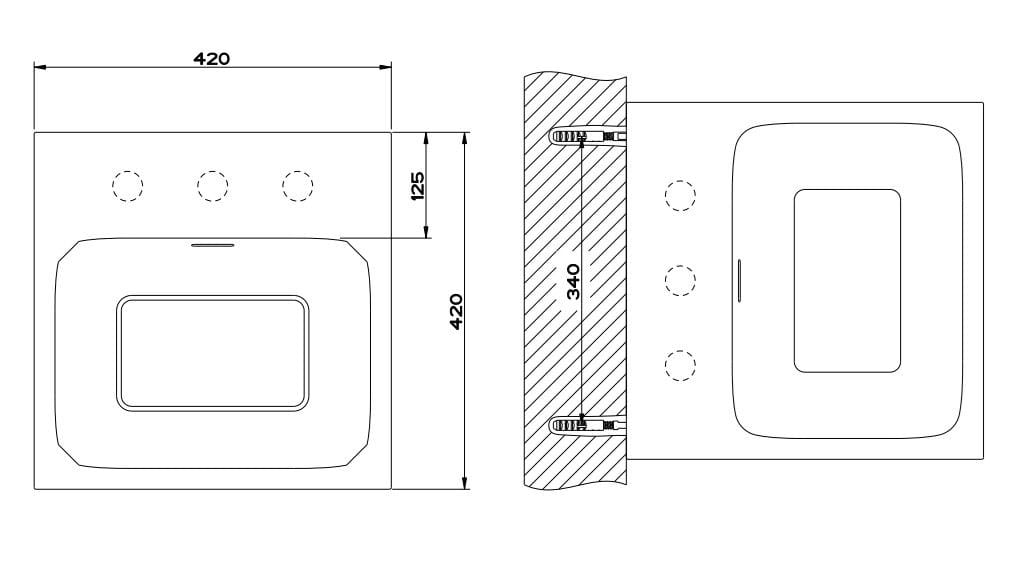 Квадратная раковина из Cristalplant® с переливом Gessi прямоугольник ARCH-00108572 - Вид №2