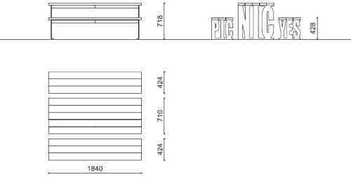 Metalco Прямоугольный деревянный стол для пикника sun-id-1424361 - Вид №2