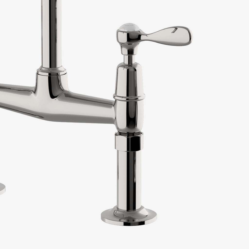 EAKM32 Смеситель для кухни с гусиной шеей Easton Classic с двумя отверстиями, металлические ручки и спрей Waterworks  - Вид №1