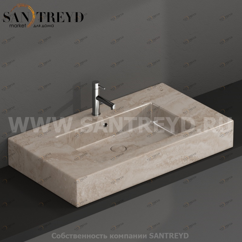 IN091ATR Подвесная раковина настенная прямоугольная Ceramica Globo  бежевая 