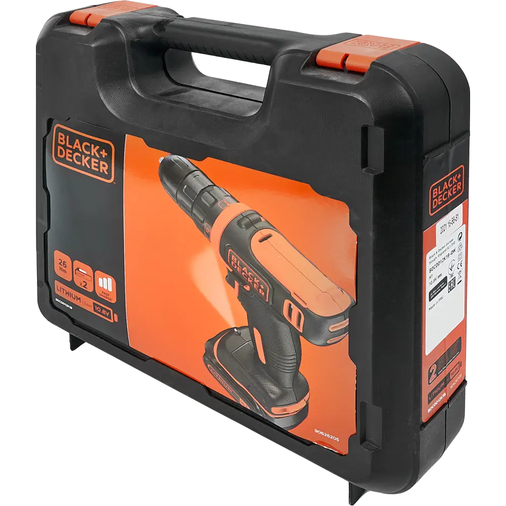 Шуруповерт аккумуляторный Black&Decker BDCDD12 10.8 В Li-ion, 2х1.5 Ач BLACK + DECKER STLM-2212243 - Вид №6