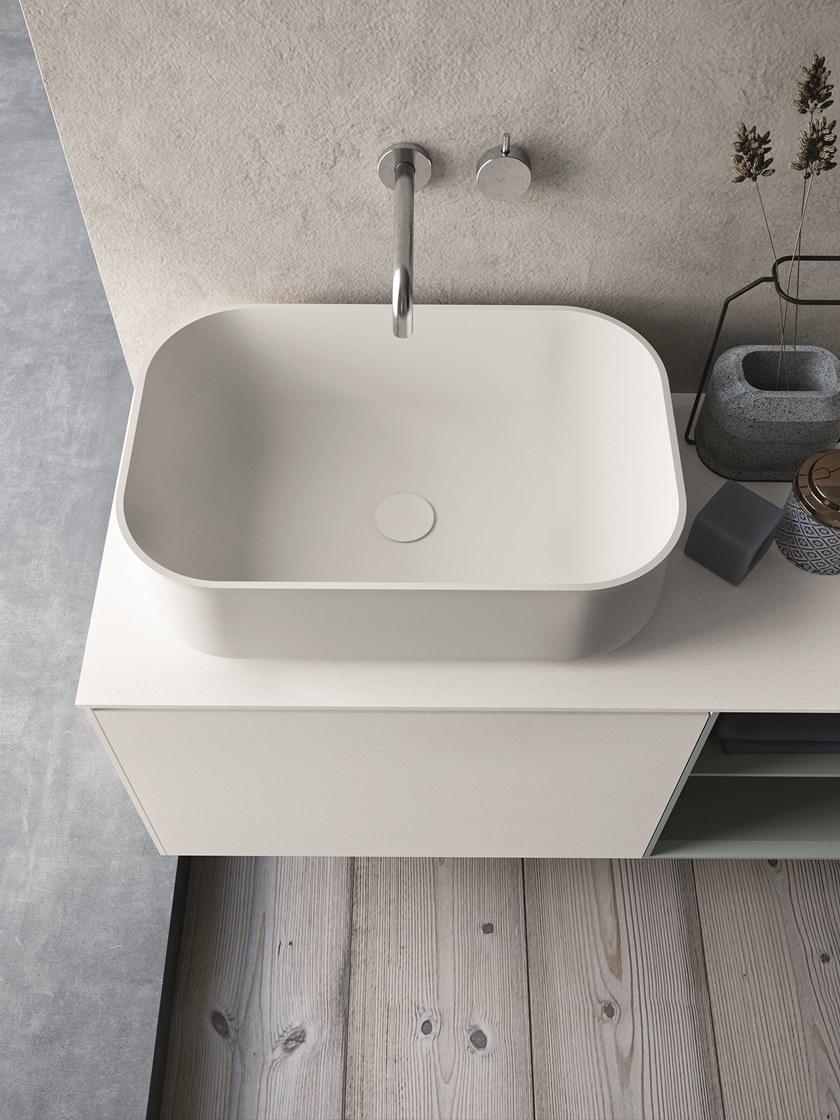 NOVELLO Двойная подвесная тумба под умывальник из HPL с зеркалом Calix xl sun-id-1489628 - Вид №2