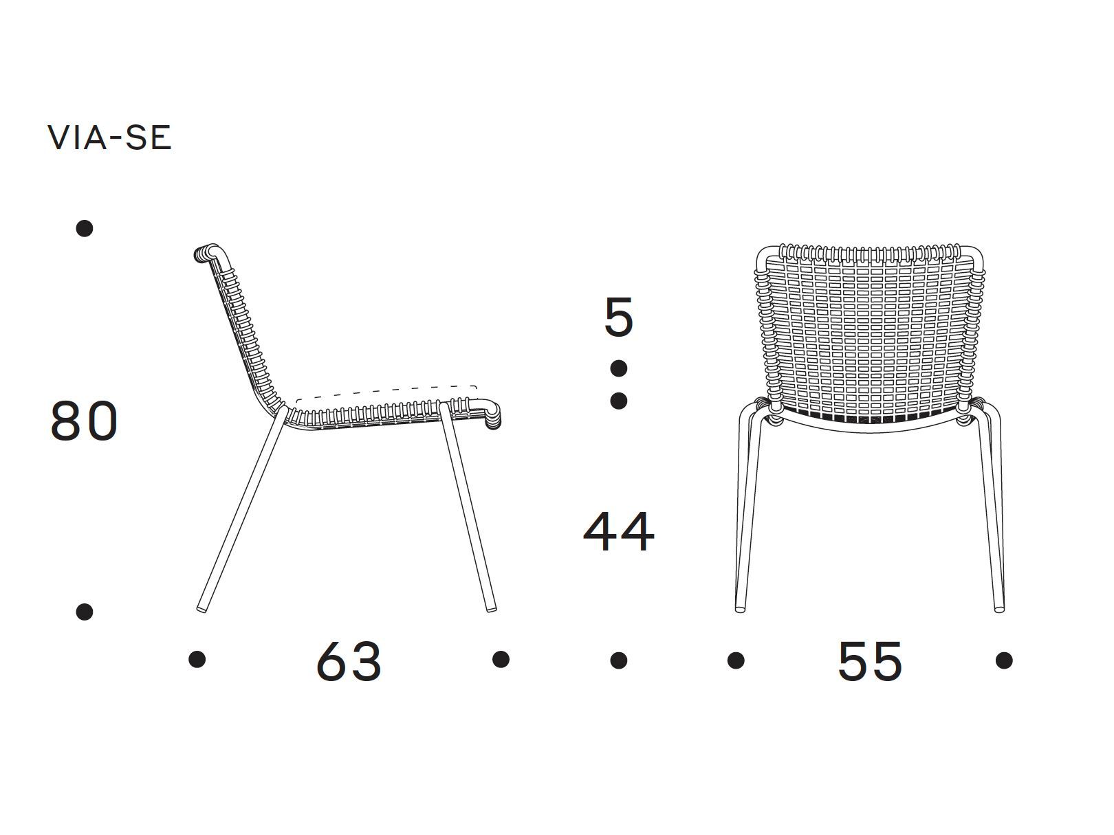 Плетеный алюминиевый сад штабелируемый стул Nodo Italia Via ARCH-00130689 - Вид №6