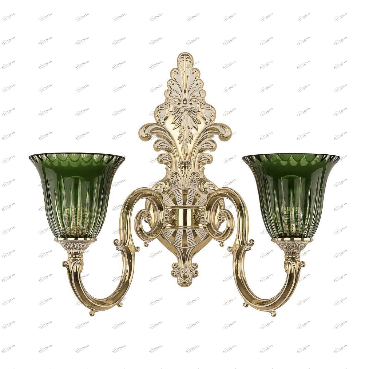 Бра настенное зеленое Bohemia Ivele 7203B15 Clear-Green BOHEMIA IVELE ПОД СТАРИНУ 00-3888980 Зеленый 