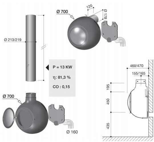 Focus creation Настенный камин с панорамным остеклением Emifocus sun-id-1364417 - Вид №3