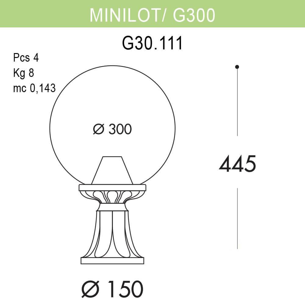 Уличный светильник Fumagalli Minilot/G300 G30.111.000.WXE27 FUMAGALLI MINILOT, G300 273184 Белый  - Вид №1