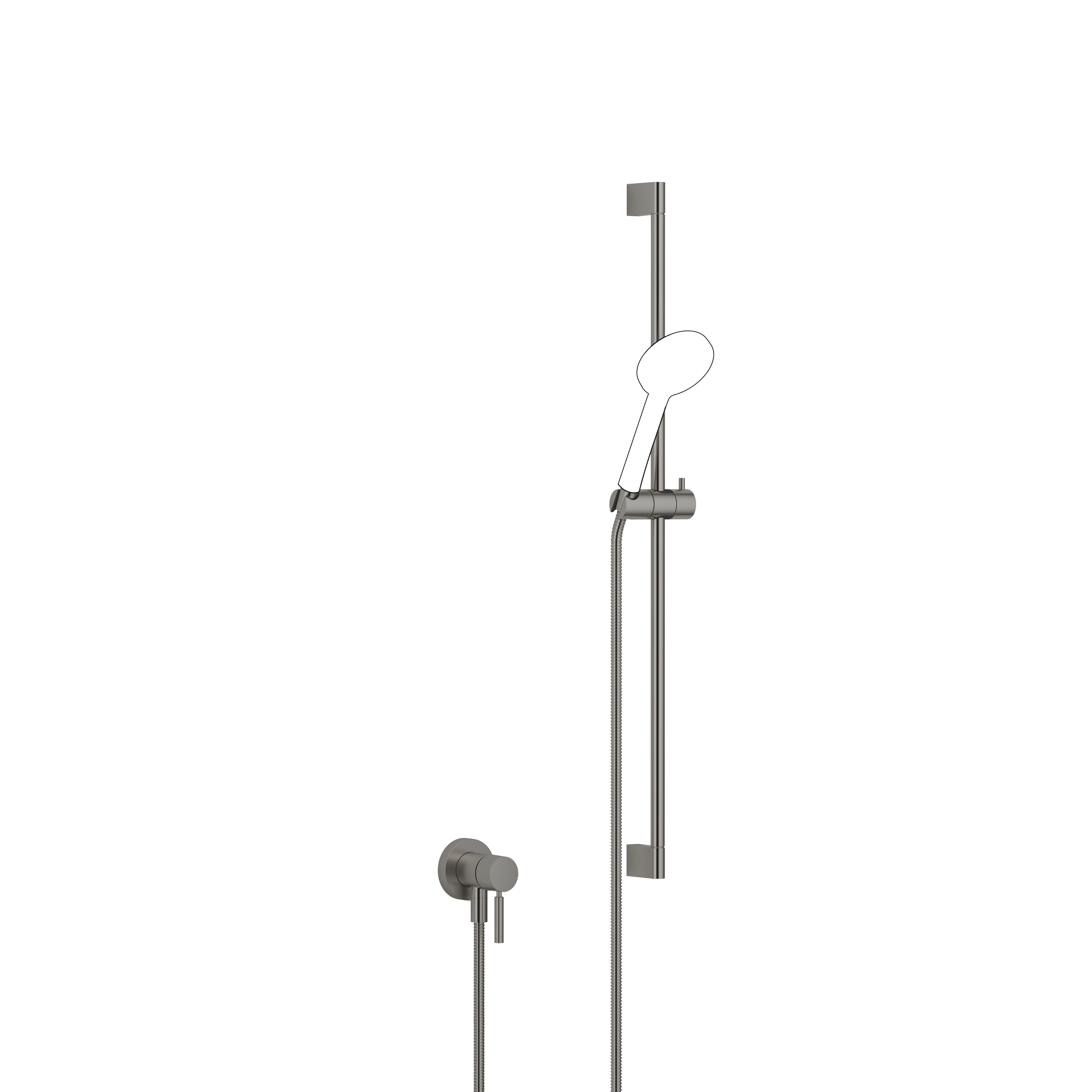 Однорычажный смеситель скрытого монтажа со встроенным душем с душевым набором без ручного душа - матовая темная платина 36013660-99 DornBracht Meta