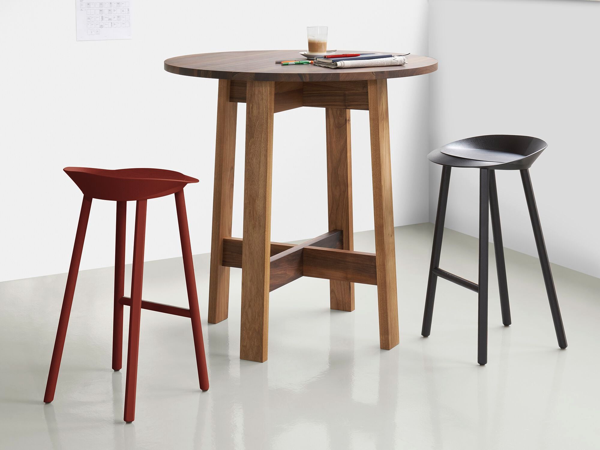 Высокий круглый дубовый стол e15 Basis ARCH-00082230 - Вид №1