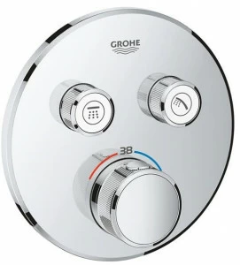 Внешняя часть термостатического смесителя на 2 выхода GROHE Grohtherm SmartControl, хром (29119000)