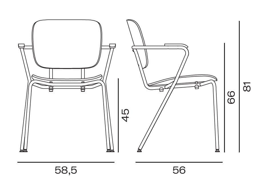 Металлический штабелируемый стул с подлокотниками Vergés ABC ARCH-00002019 - Вид №4
