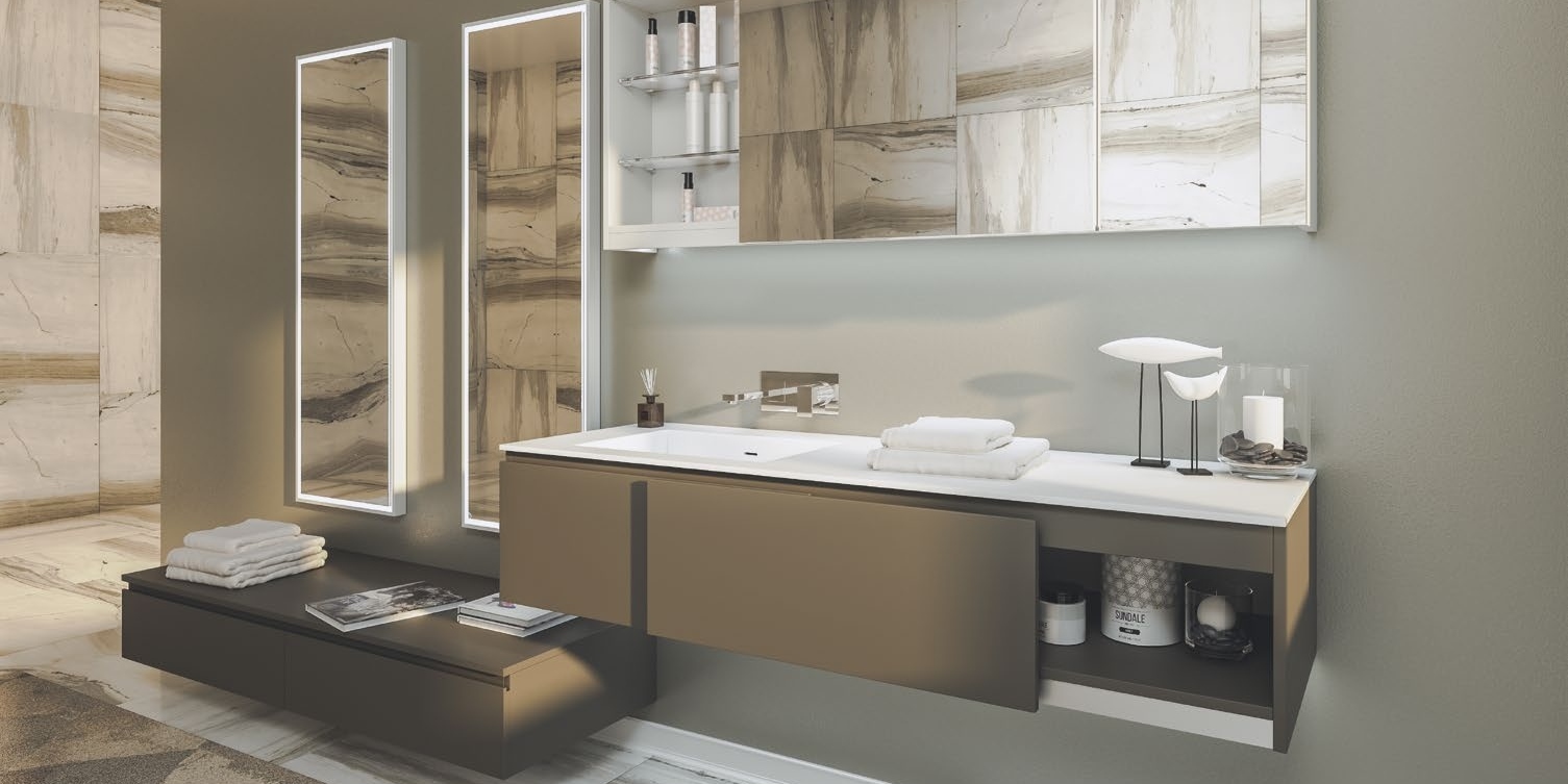 Moma Design Тумба подвесная с раздвижными дверками 1800 Emotion Slide 350 антрацит матовый S45029183LO - Вид №1