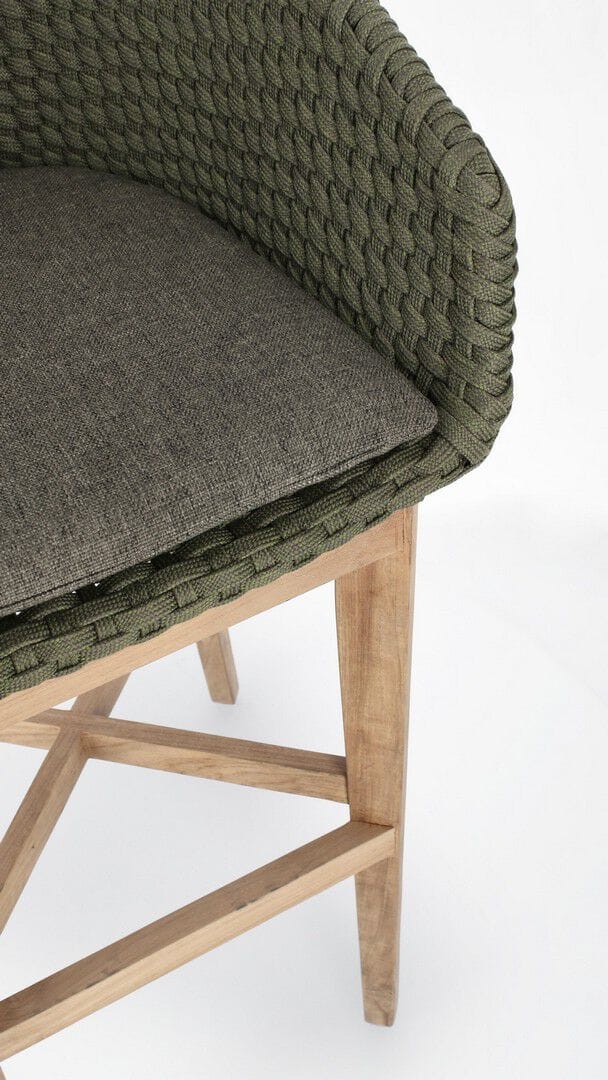 Высокий веревочный садовый стул с подставкой для ног BIZZOTTO Coachella ARCH-00132618 - Вид №20