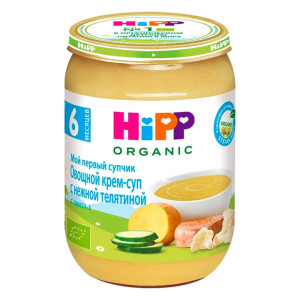 Крем-суп овощной с нежной телятиной с 6 месяцев HiPP 190 г
