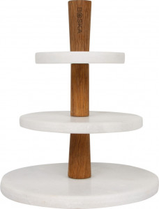 10640469 Boska Блюдо сервировочное трехъярусное Boska "Шоколад" 23см, мрамор Мрамор