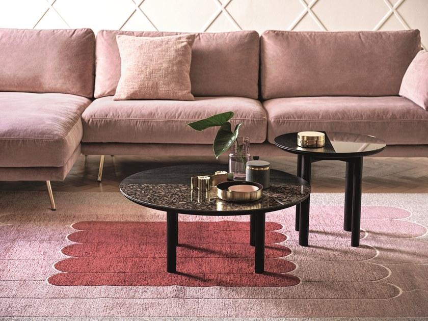 Calligaris Круглый журнальный столик из фанерованного дерева и зеркального стекла Bam Cs5128-p - Вид №3