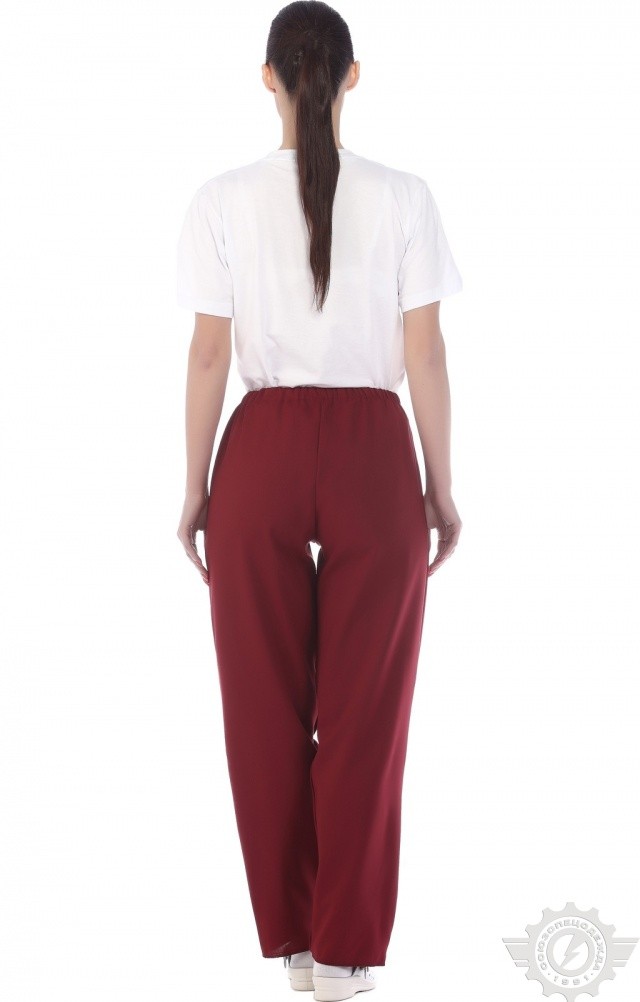 66076 Брюки ткань "Габардин" цвет бордо  Медицинская одежда  размер 52-54 Спецодежда  - Вид №3