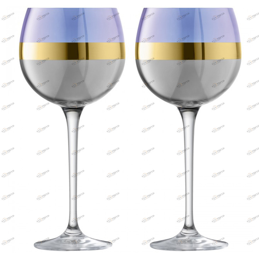 Набор из 2 круглых бокалов 525 мл фиолетовый Bangle LSA INTERNATIONAL ДИЗАЙНЕРСКИЕ 00-3863284 Золото;фиолетовый 