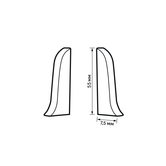 83411533 Заглушка левая и правая Дуб Ривьера 55 мм 2 шт. STLM-0041123 ARTENS  - Вид №4