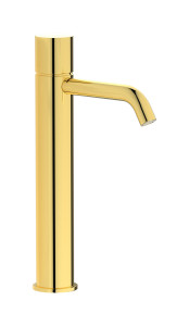 Высокий смеситель для раковины на 1 отверстие в комплекте с донным клапаном WE ARE IB rr202oo Gold Brera