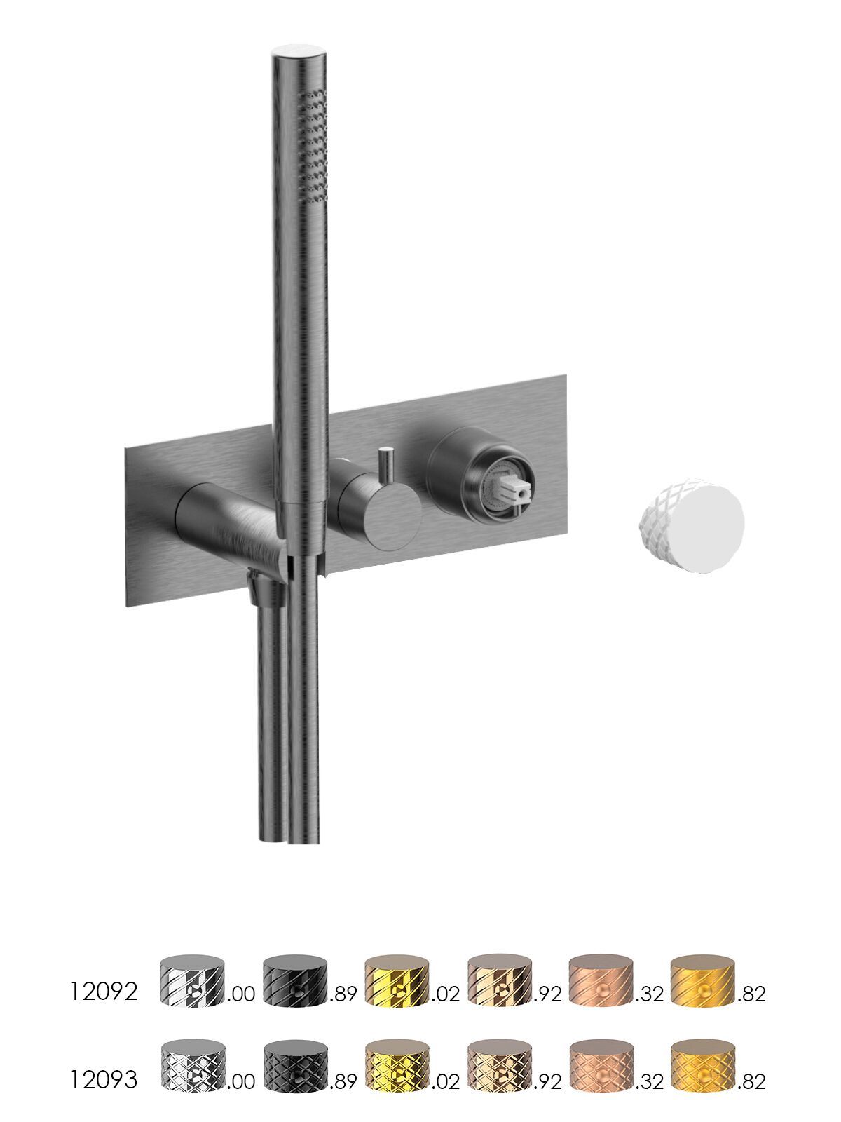 Настенный смеситель для ванны с 3 отверстиями и ручным душем Rubinetterie Frattini отдельная эстетика ARCH-00105690 - Вид №9