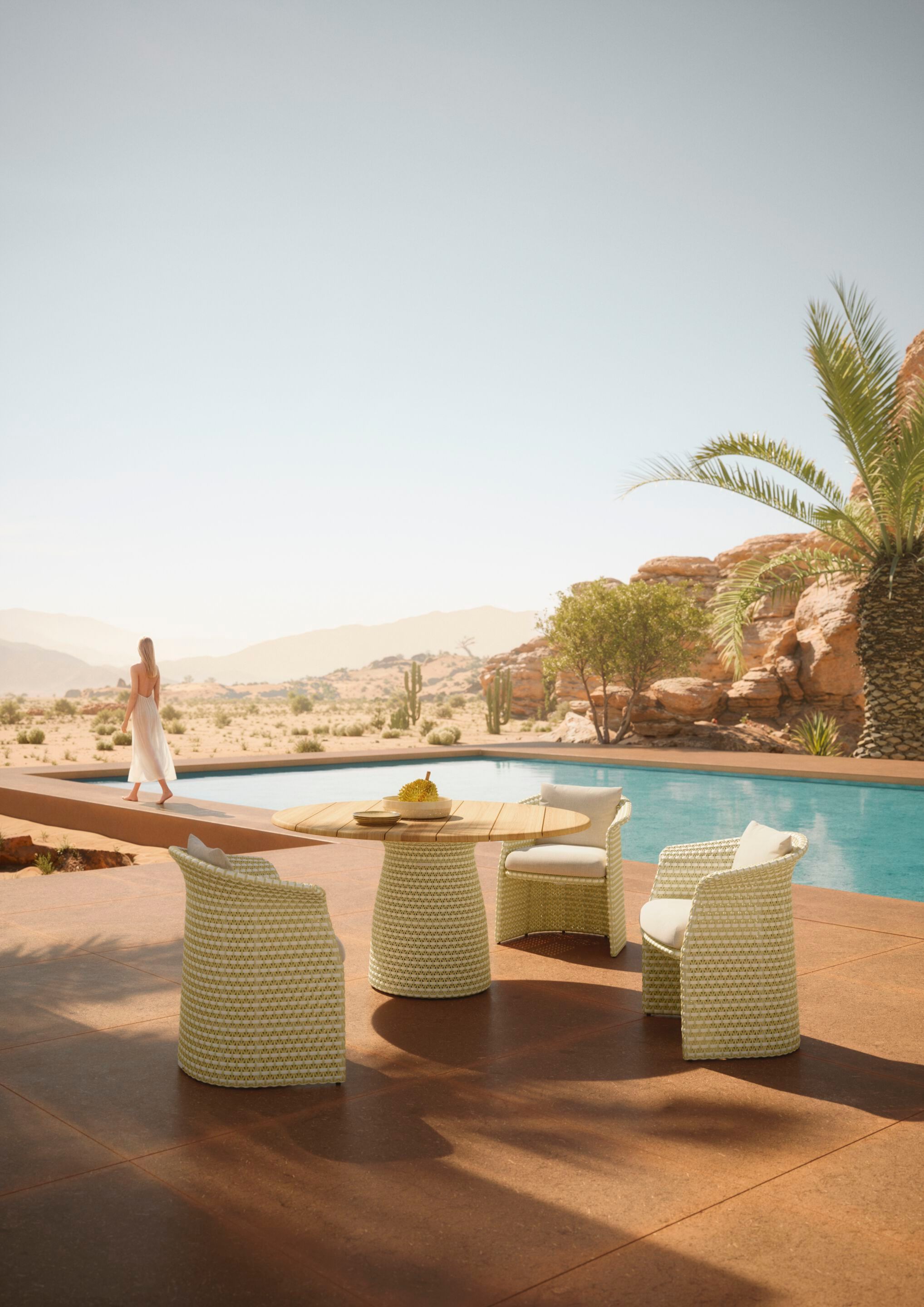 Круглый стол для сада из тикового дерева DEDON FLLAIR ARCH-00035845 - Вид №6