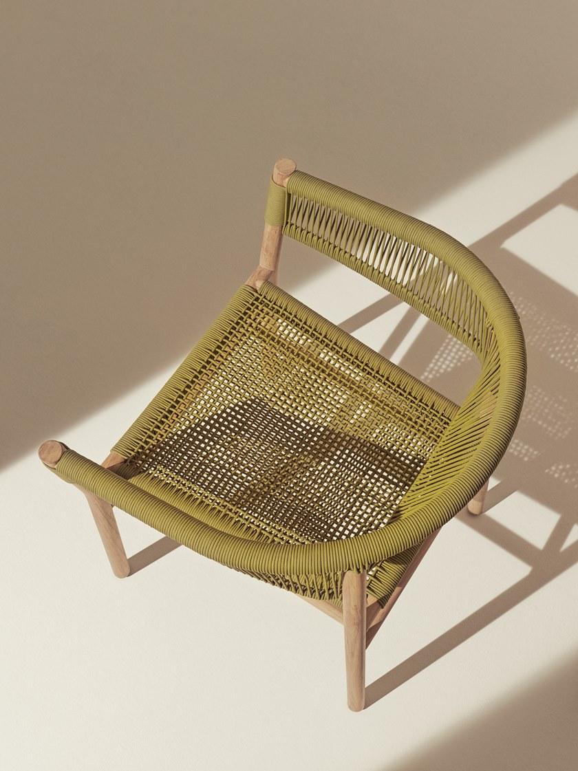 Ethimo Штабелируемый садовый стул из веревки и тика Kilt Kist00cs0 - Вид №8