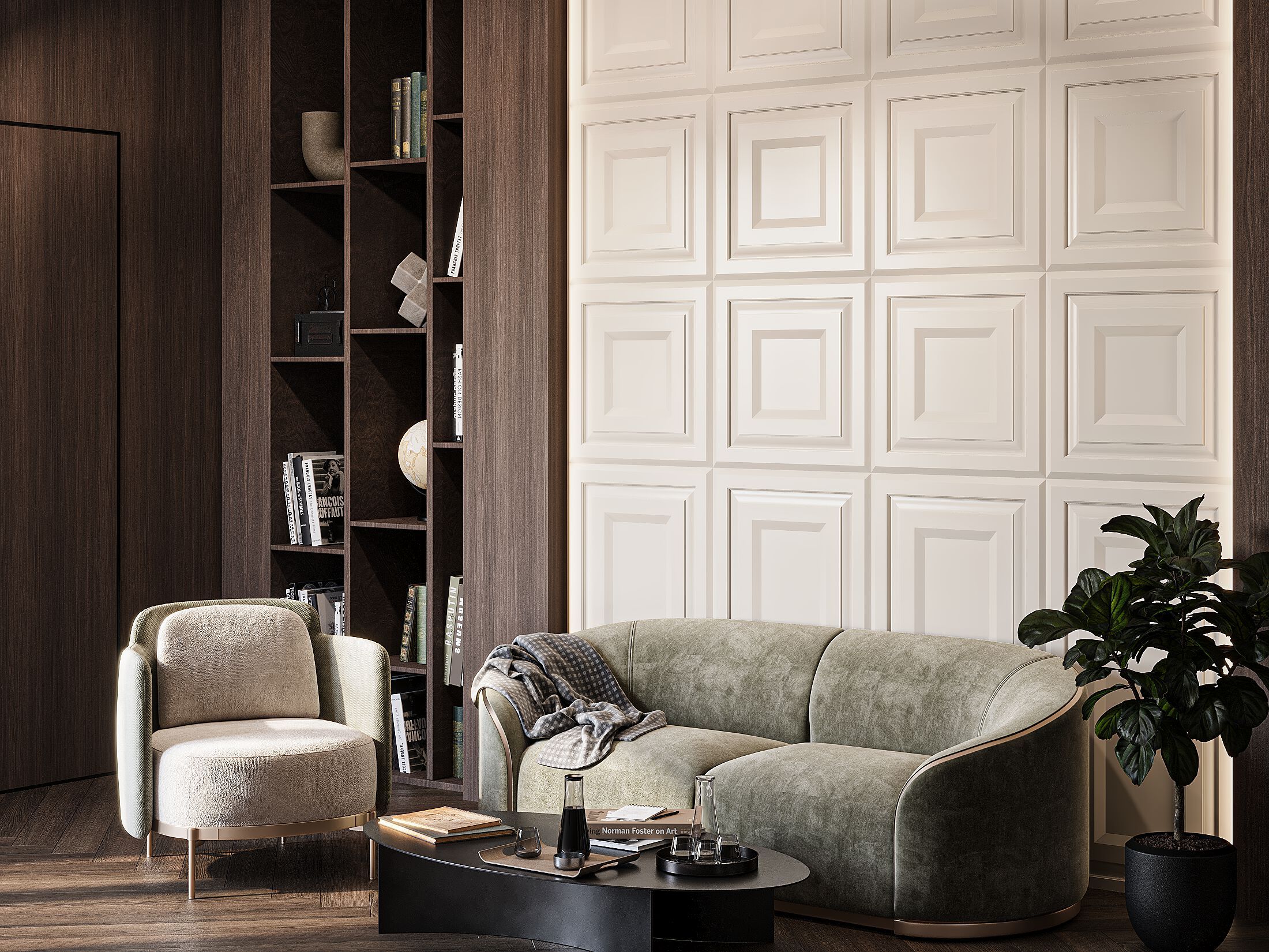 Трехмерное гипсовое покрытие WallDeco F-02 ARCH-00007373