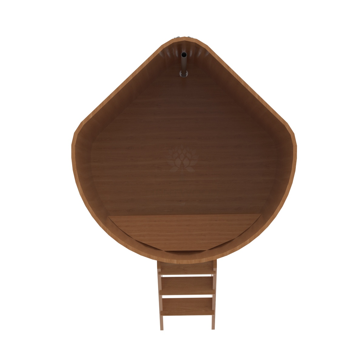 1368 Купель угловая из дуба 1,37х1,37х1,4 натуральная Alyarus  - Вид №4