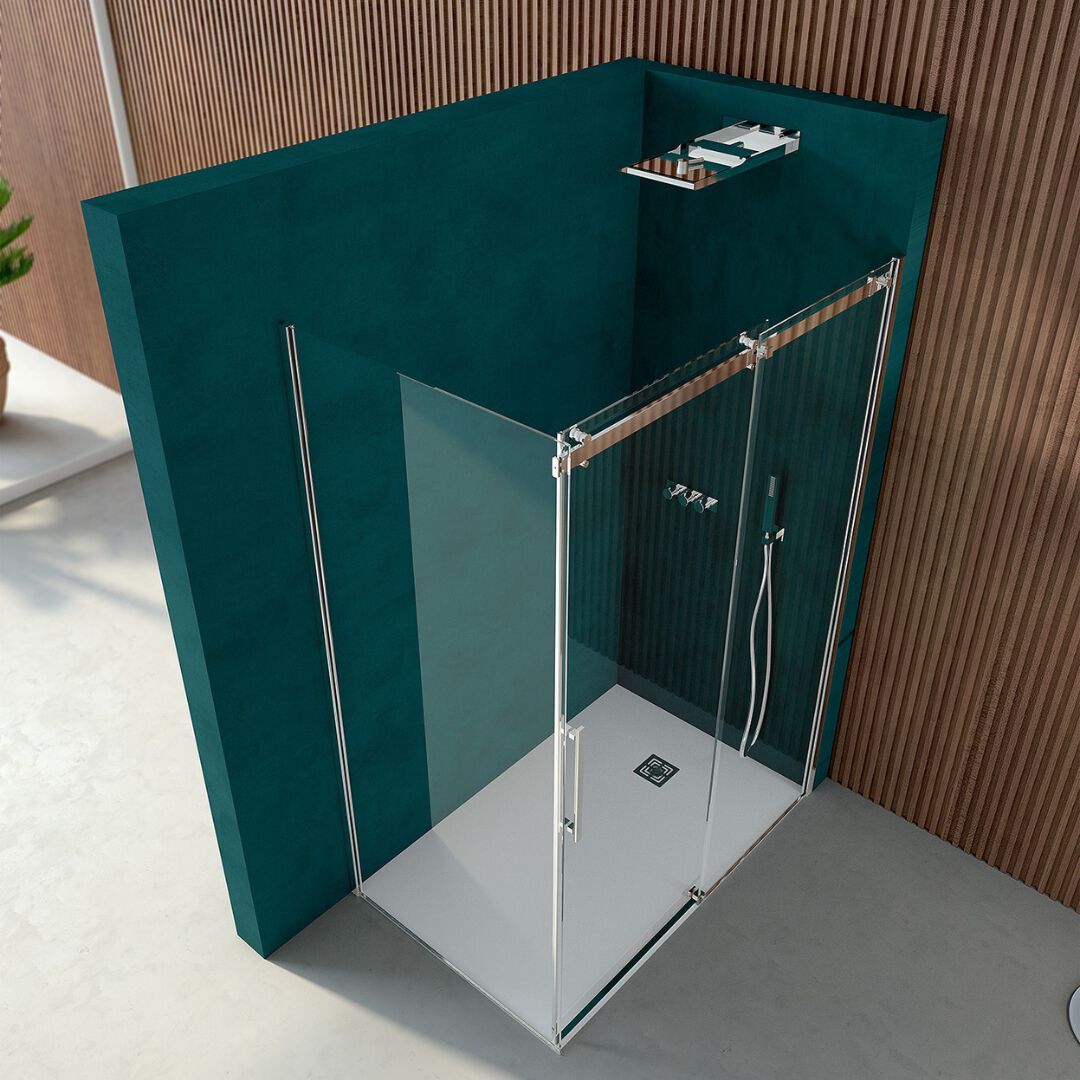 Стальная и стеклянная угловая душевая кабина с раздвижной дверью CSA Box Doccia ARCH-00027475 - Вид №1