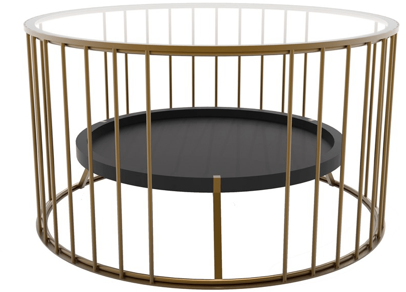 Il Bronzetto Низкий круглый латунный журнальный столик Cage Cag05 double - Вид №1