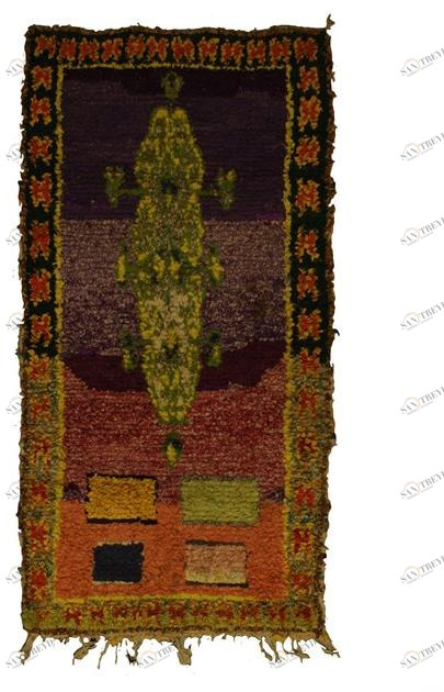 AFOLKI Прямоугольный шерстяной коврик с длинным ворсом Boucherouite Taa1023be