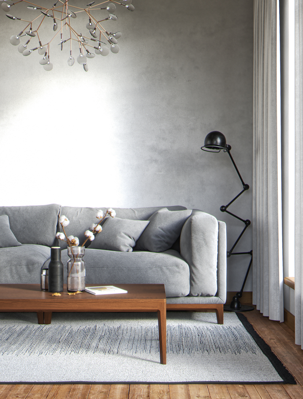 Журнальный столик прямоугольный 100 см беленый дуб Case №3 THE IDEA  210100 Беленый дуб;бежевый  - Вид №3