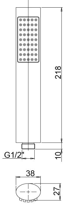 1291149JA00 Лейка для душа ручная, латунь Jacuzzi TWILIGHT - Вид №1