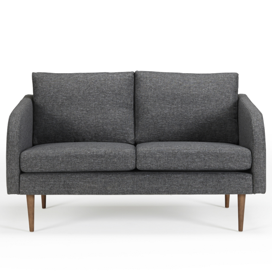 Диван двухместный Hugo с ножками из дуба/грецкого ореха, темно-серый Kragelund 37002248248 - Вид №1